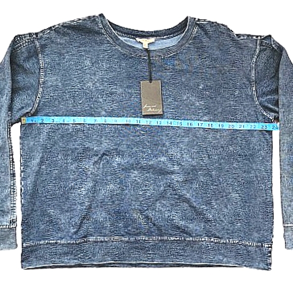 Jane and Delancey Blue Chambray Split Sleeve Top Size XL - Picture 10 of 11